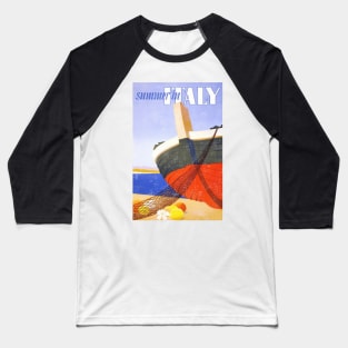 Vintage Travel Poster for Summer Vacation in Italy Baseball T-Shirt